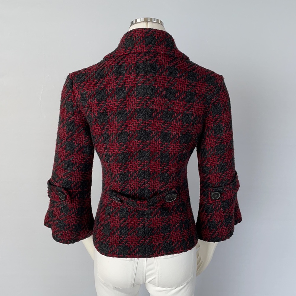 Mac & jac wool Double Breasted Tweed Jacket Size 6 - Picture 9 of 14